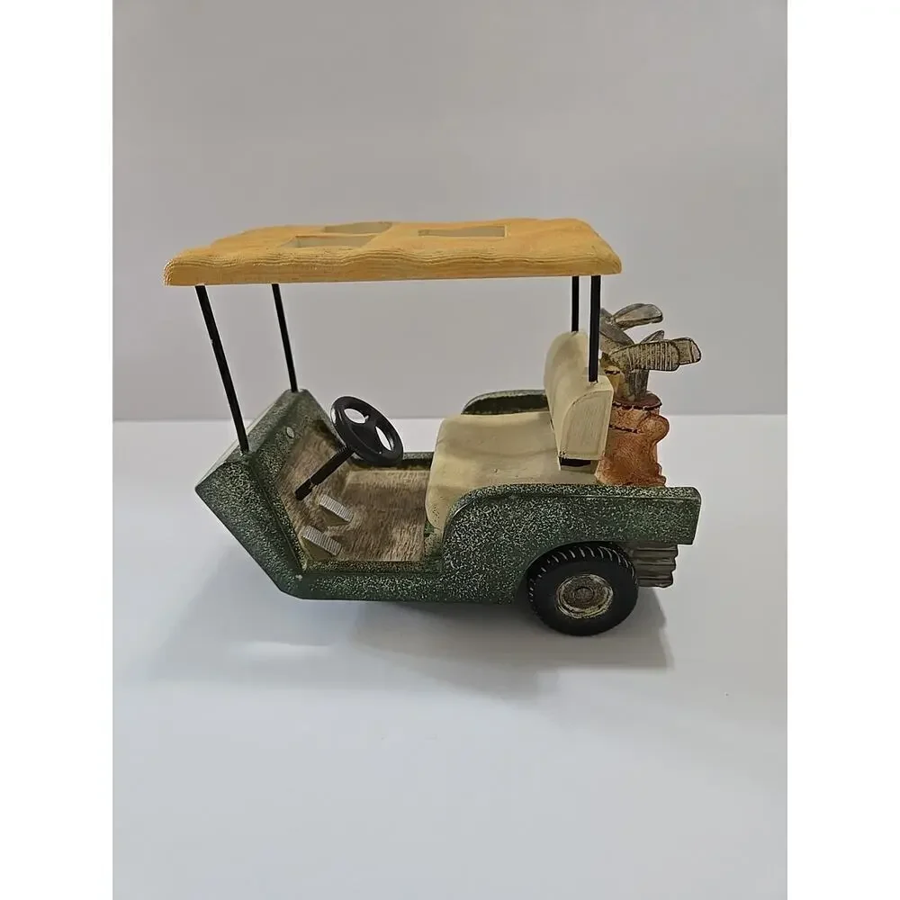 Vintage Ceramic Golf Cart Toothbrush Holder